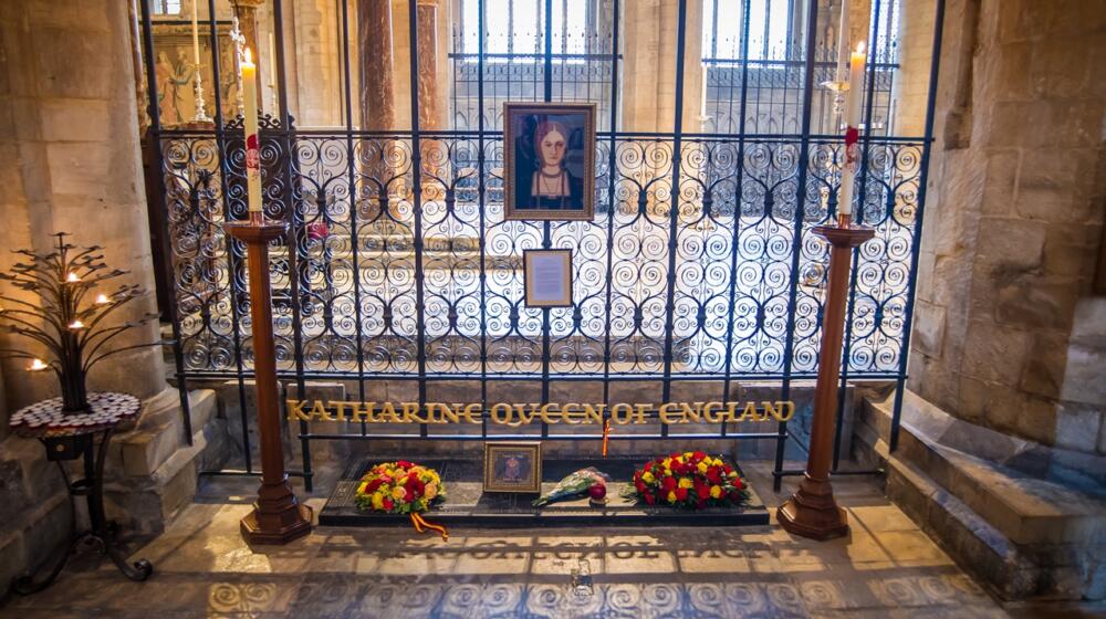 Katharine of Aragon's tomb within Peterborough Cathedral