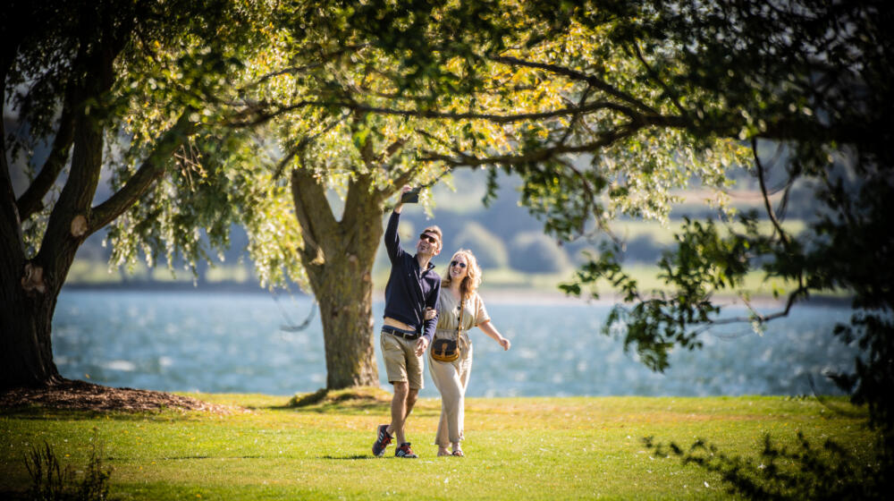 Rutland Water couple walking