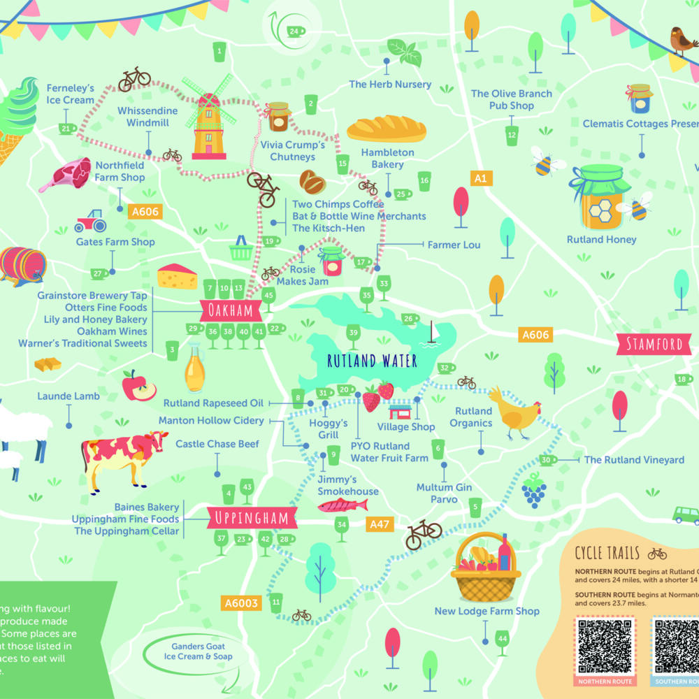 Discover Rutland Food and Drink map