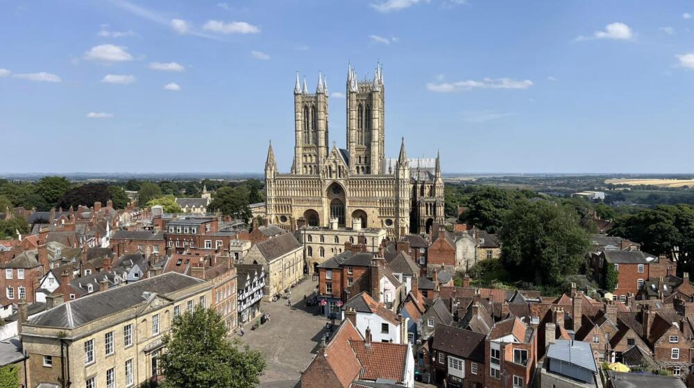 Lincoln Cathedral from the battlements of Lincoln Castle