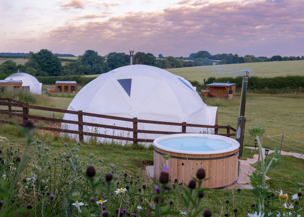 In The Stix glamping Dome with hot tub