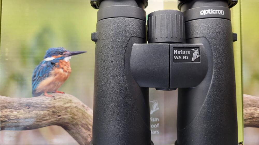 A pair of binoculars at the In Focus optics shop Rutland Water