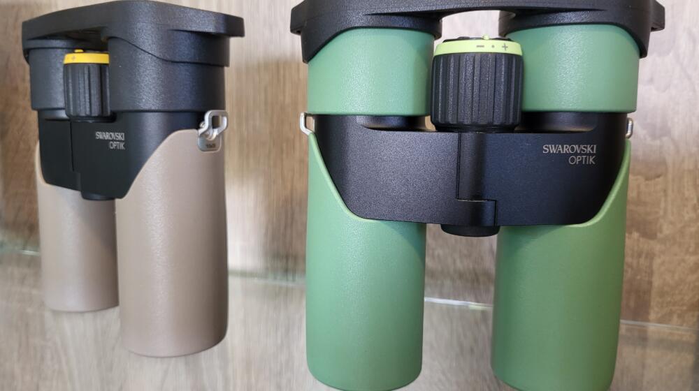 Two pairs of binoculars at the In Focus optics shop Rutland Water